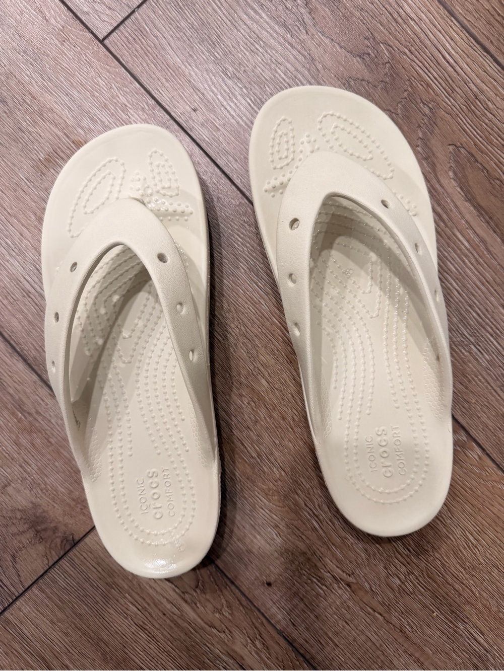 CROCS Platform Flip Sandals - Cream